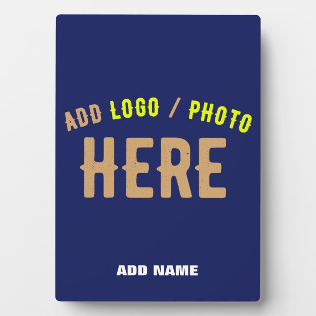 STYLISH MODERN CUSTOM NAVY BLUE VERIFIED BRANDED PLAQUE (Front)