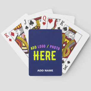 STYLISH MODERN CUSTOM NAVY BLUE VERIFIED BRANDED PLAYING CARDS