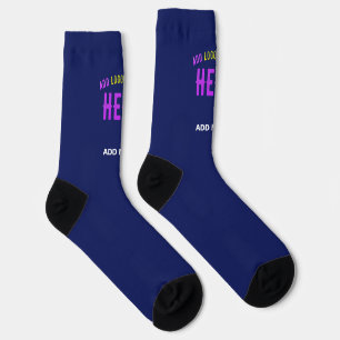 STYLISH MODERN CUSTOM NAVY BLUE VERIFIED BRANDED SOCKS