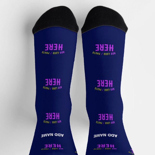 STYLISH MODERN CUSTOM NAVY BLUE VERIFIED BRANDED SOCKS (Top)