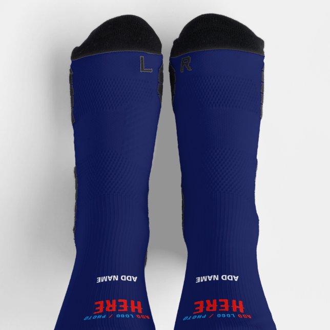 STYLISH MODERN CUSTOM NAVY BLUE VERIFIED BRANDED SOCKS (Top)