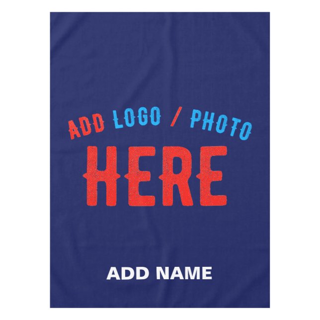 STYLISH MODERN CUSTOM NAVY BLUE VERIFIED BRANDED TABLECLOTH (Front)