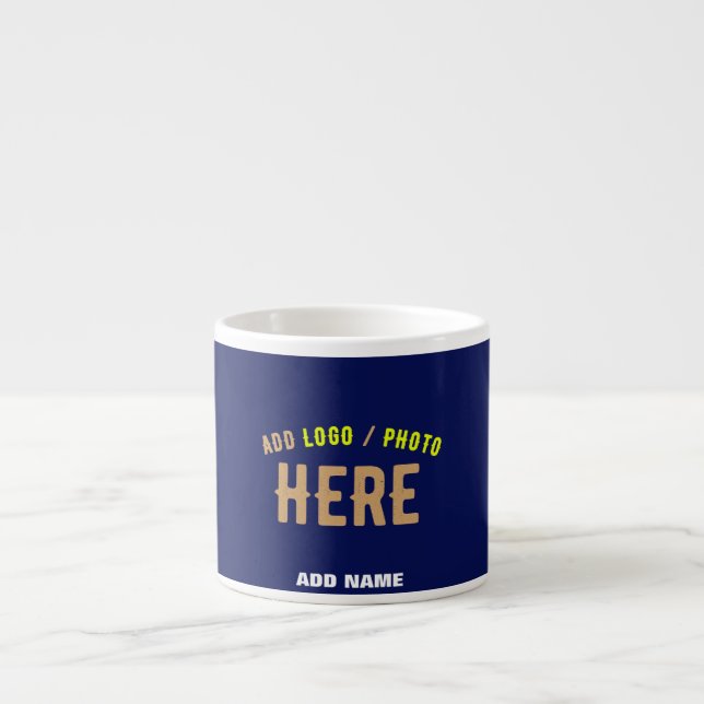 STYLISH MODERN CUSTOM NAVY BLUE VERIFIED BRANDEDI ESPRESSO CUP (Front)
