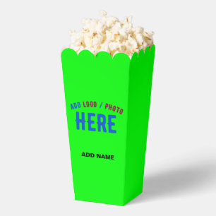 STYLISH MODERN CUSTOM NEON GREEN BRANDED POPCORN FAVOUR BOX