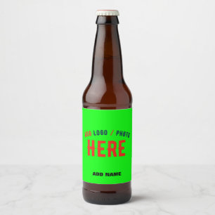 STYLISH MODERN CUSTOM NEON GREEN VERIFIED BRANDED BEER BOTTLE LABEL