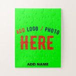 STYLISH MODERN CUSTOM NEON GREEN VERIFIED BRANDED JIGSAW PUZZLE<br><div class="desc">THIS IS A DESIGN FITTING FOR EVERYONE.YOU CAN CHANGE, RESIZE OR ADD LOGO, PHOTO, TEXT AND COLOURS THE WAY YOU LIKE.THANK YOU.</div>