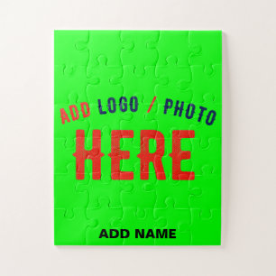 STYLISH MODERN CUSTOM NEON GREEN VERIFIED BRANDED JIGSAW PUZZLE