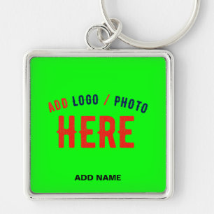 STYLISH MODERN CUSTOM NEON GREEN VERIFIED BRANDED KEY RING
