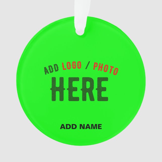 STYLISH MODERN CUSTOM NEON GREEN VERIFIED BRANDED ORNAMENT (Front)