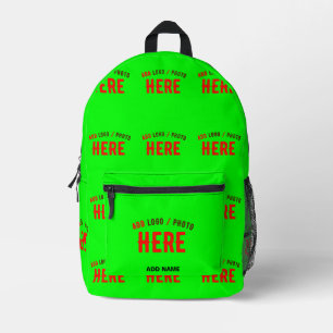 STYLISH MODERN CUSTOM NEON GREEN VERIFIED BRANDED PRINTED BACKPACK
