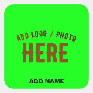 STYLISH MODERN CUSTOM NEON GREEN VERIFIED BRANDED SQUARE STICKER