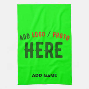 STYLISH MODERN CUSTOM NEON GREEN VERIFIED BRANDED TEA TOWEL