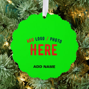 STYLISH MODERN CUSTOM NEON GREEN VERIFIED BRANDED TREE DECORATION CARD