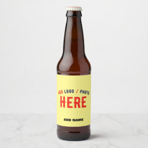 STYLISH MODERN CUSTOM PASTEL YELLOW VERIFIED BRAND BEER BOTTLE LABEL