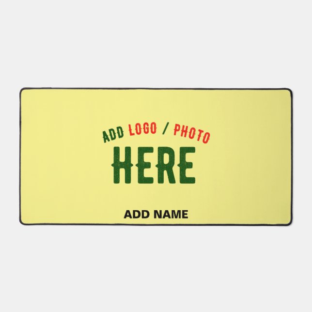 STYLISH MODERN CUSTOM PASTEL YELLOW VERIFIED BRAND DESK MAT (Front)