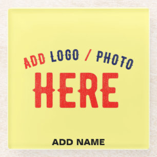 STYLISH MODERN CUSTOM PASTEL YELLOW VERIFIED BRAND GLASS COASTER