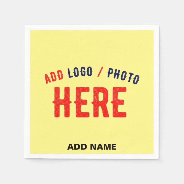 STYLISH MODERN CUSTOM PASTEL YELLOW VERIFIED BRAND NAPKIN (Front)