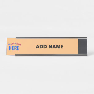 STYLISH MODERN CUSTOM PEACH ORANGE VERIFIED BRAND DESK NAME PLATE