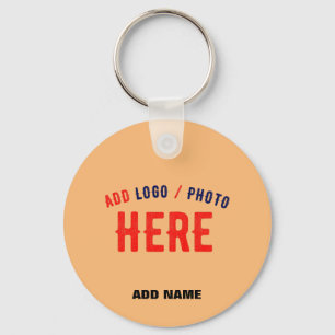 STYLISH MODERN CUSTOM PEACH ORANGE VERIFIED BRAND KEY RING