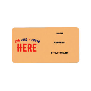STYLISH MODERN CUSTOM PEACH ORANGE VERIFIED BRAND LABEL
