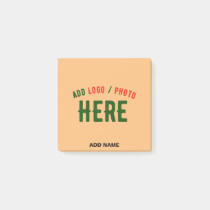STYLISH MODERN CUSTOM PEACH ORANGE VERIFIED BRAND POST-IT NOTES