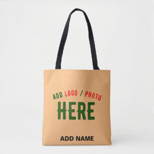STYLISH MODERN CUSTOM PEACH ORANGE VERIFIED BRAND TOTE BAG