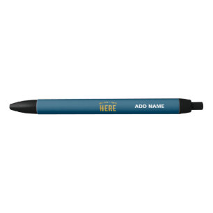 STYLISH MODERN CUSTOM PRUSSIAN BLUE VERIFIED BRAND BLACK INK PEN