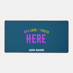 STYLISH MODERN CUSTOM PRUSSIAN BLUE VERIFIED BRAND DESK MAT