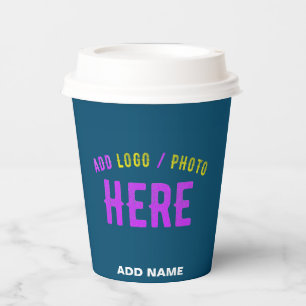 STYLISH MODERN CUSTOM PRUSSIAN BLUE VERIFIED BRAND PAPER CUPS