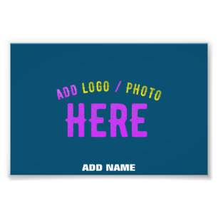 STYLISH MODERN CUSTOM PRUSSIAN BLUE VERIFIED BRAND PHOTO PRINT