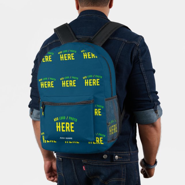 STYLISH MODERN CUSTOM PRUSSIAN BLUE VERIFIED BRAND PRINTED BACKPACK (Insitu (Model))