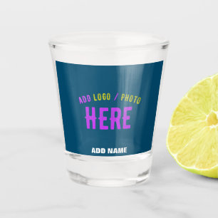 STYLISH MODERN CUSTOM PRUSSIAN BLUE VERIFIED BRAND SHOT GLASS