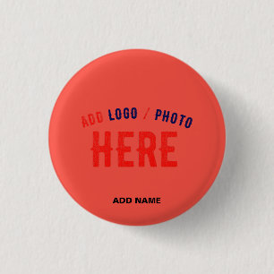 STYLISH MODERN CUSTOM RED ORANGE VERIFIED BRANDED 3 CM ROUND BADGE