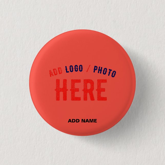 STYLISH MODERN CUSTOM RED ORANGE VERIFIED BRANDED 3 CM ROUND BADGE (Front)