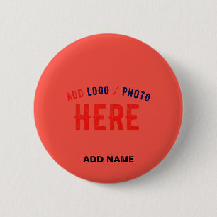 STYLISH MODERN CUSTOM RED ORANGE VERIFIED BRANDED 6 CM ROUND BADGE