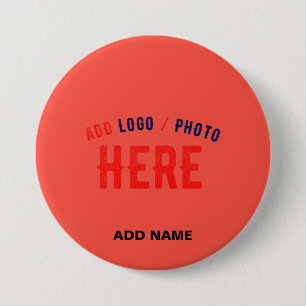 STYLISH MODERN CUSTOM RED ORANGE VERIFIED BRANDED 7.5 CM ROUND BADGE