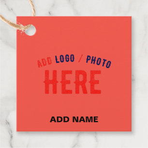 STYLISH MODERN CUSTOM RED ORANGE VERIFIED BRANDED FAVOUR TAGS