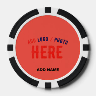 STYLISH MODERN CUSTOM RED ORANGE VERIFIED BRANDED POKER CHIPS