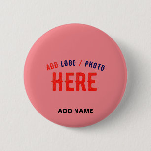 STYLISH MODERN CUSTOM SALMON PINK VERIFIED BRANDED 6 CM ROUND BADGE