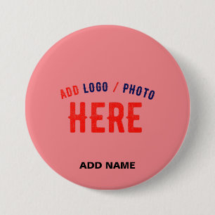 STYLISH MODERN CUSTOM SALMON PINK VERIFIED BRANDED 7.5 CM ROUND BADGE