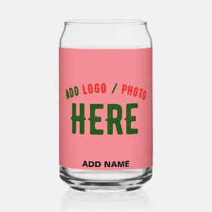 STYLISH MODERN CUSTOM SALMON PINK VERIFIED BRANDED CAN GLASS