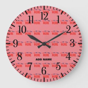 STYLISH MODERN CUSTOM SALMON PINK VERIFIED BRANDED LARGE CLOCK