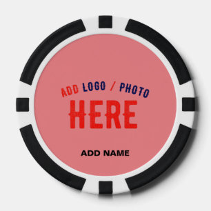 STYLISH MODERN CUSTOM SALMON PINK VERIFIED BRANDED POKER CHIPS