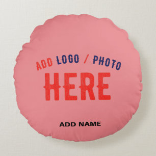 STYLISH MODERN CUSTOM SALMON PINK VERIFIED BRANDED ROUND CUSHION