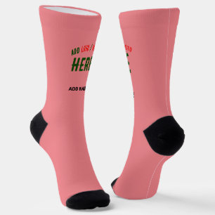 STYLISH MODERN CUSTOM SALMON PINK VERIFIED BRANDED SOCKS
