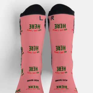 STYLISH MODERN CUSTOM SALMON PINK VERIFIED BRANDED SOCKS