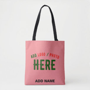 STYLISH MODERN CUSTOM SALMON PINK VERIFIED BRANDED TOTE BAG