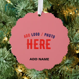 STYLISH MODERN CUSTOM SALMON PINK VERIFIED BRANDED TREE DECORATION CARD