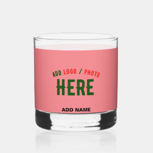 STYLISH MODERN CUSTOM SALMON PINK VERIFIED BRANDED WHISKEY GLASS