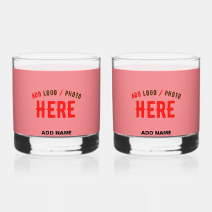 STYLISH MODERN CUSTOM SALMON PINK VERIFIED BRANDED WHISKEY GLASS